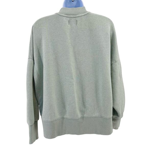 Madewell 1/4 Zip Blue Sweatshirt WMNS M Mock Neck Boxy Slouchy Long Sleeves Gym - Picture 2 of 10